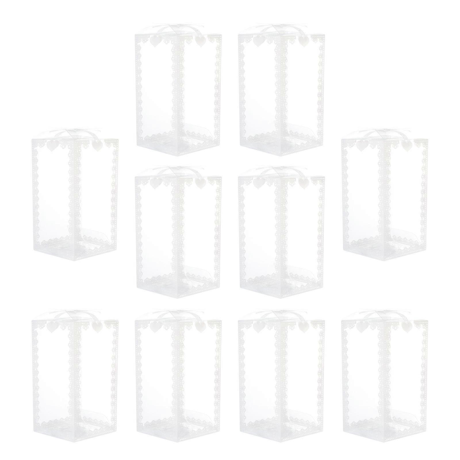10pcs PVC Transparent Boxes Wedding Candy Packaging Boxes Transparent PVC Boxes