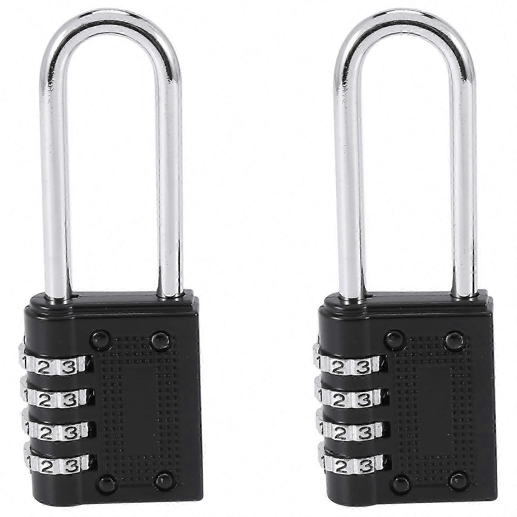 2-Pack Weatherproof Combination Locks, 6.5cm Long Shackle, 4-Digit Resettable Code, Durable Outdoor Security Padlock