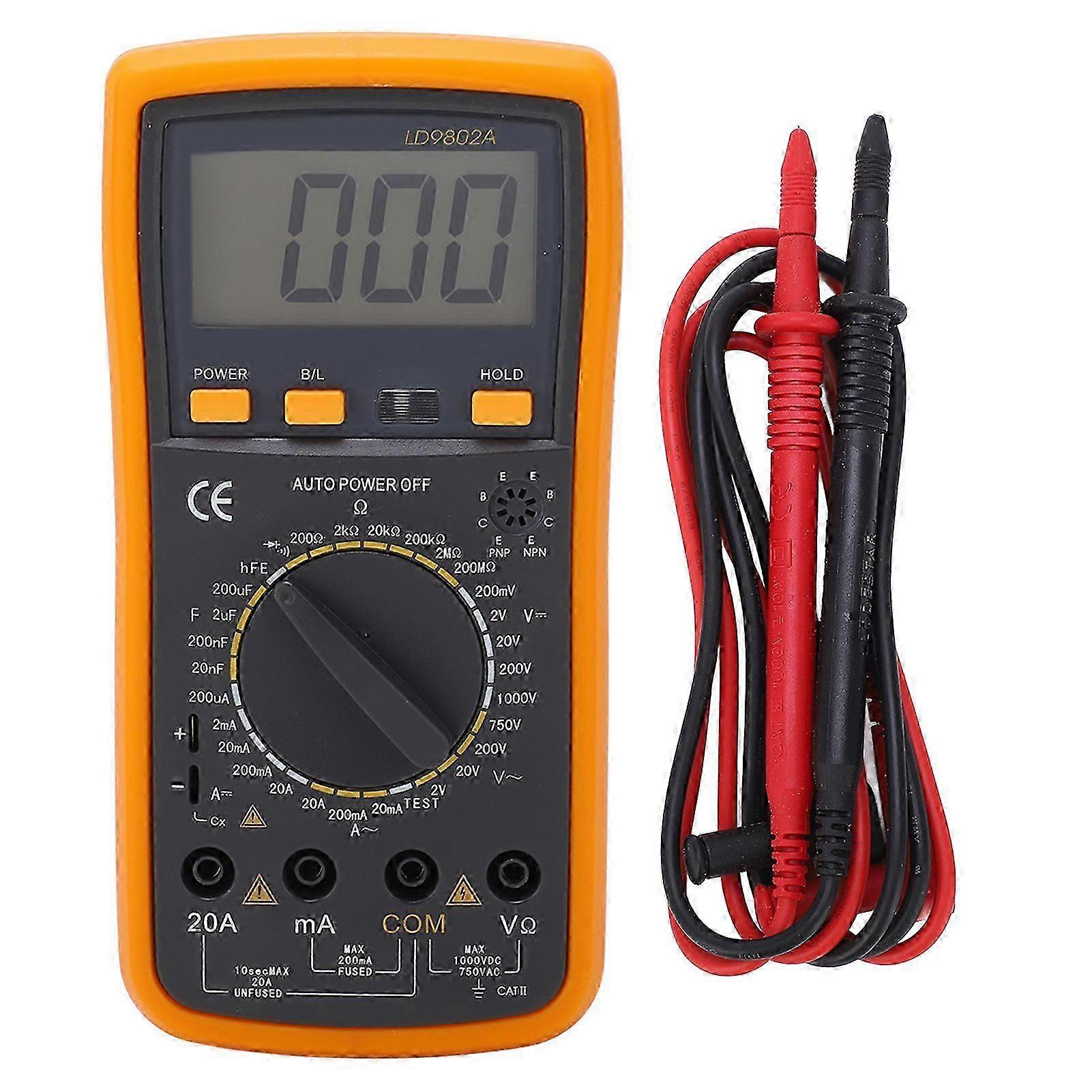 LD9802A LCD Digital Multimeter Handheld Voltage Current Meter Capacitance Tester for Industry