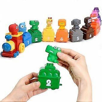 10pcs Animal Farm Train Toy Set - Educational Learning with Numbered Tracks & Colorful Animal Finger Puppets for Kids