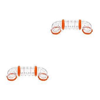 Hamsterröhren-Tunnel für Hamster mit DIY-Verbindungsstücken, 2 Sets, orange Röhren