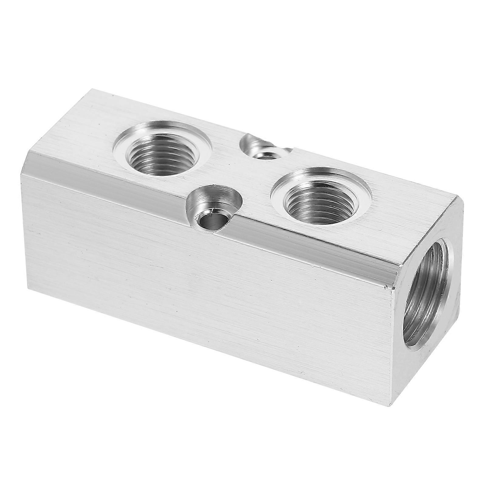 1Pc Pneumatic Manifold Air Distribution Block Manifold Fitting (Silver)