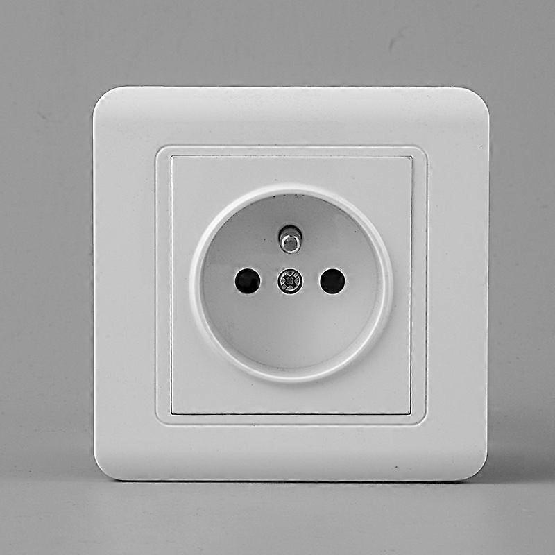 French socket panel, wall socket2P+E power socket with automatic terminals Complete surface-mounted equipment, white