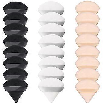24 Pcs Triangle Elf Powder Puffs Face Makeup Puff Powder Applicator for Loose Powder Soft Mineral Body Powder Wet Dry Cosmetic Foundation Blush Eye Sh
