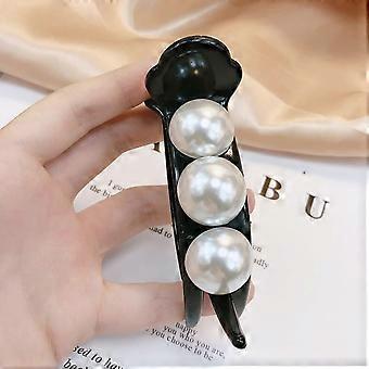 Fermaglio per capelli grande con perline, clip per chignon e coda di cavallo da donna