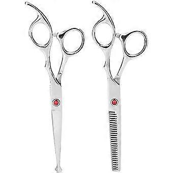 2-teiliges professionelles Haarschneidescheren-Set mit rundem Kopf, Baby-Friseurschere für Babys (rot)