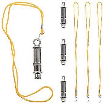 Conjunto de 4 Pcs de Apito de Sobrevivência para Uso Esportivo Feito de Aço Inoxidável Cor Prata