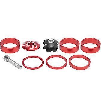 6Pcs Bike Headset Spacer Aluminium Alloy Bicycle Handlebar Stem Spacers for Mountain BikeRed