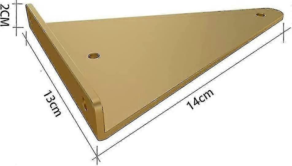 2 Pack Floating Shelf Brackets - Shelf Brackets, Triangular Wall Bracket, Hidden Gold Shelf Wall Bracket, For Bookcase, Kitchen Shelf