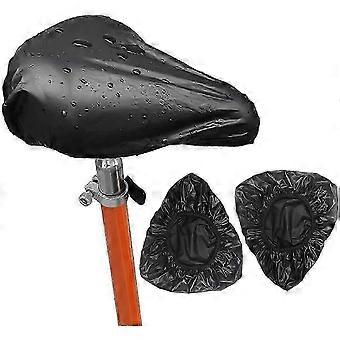 3 - pack Black Elastic Waterproof Bicycle Seat Covers compatible with Cycling
