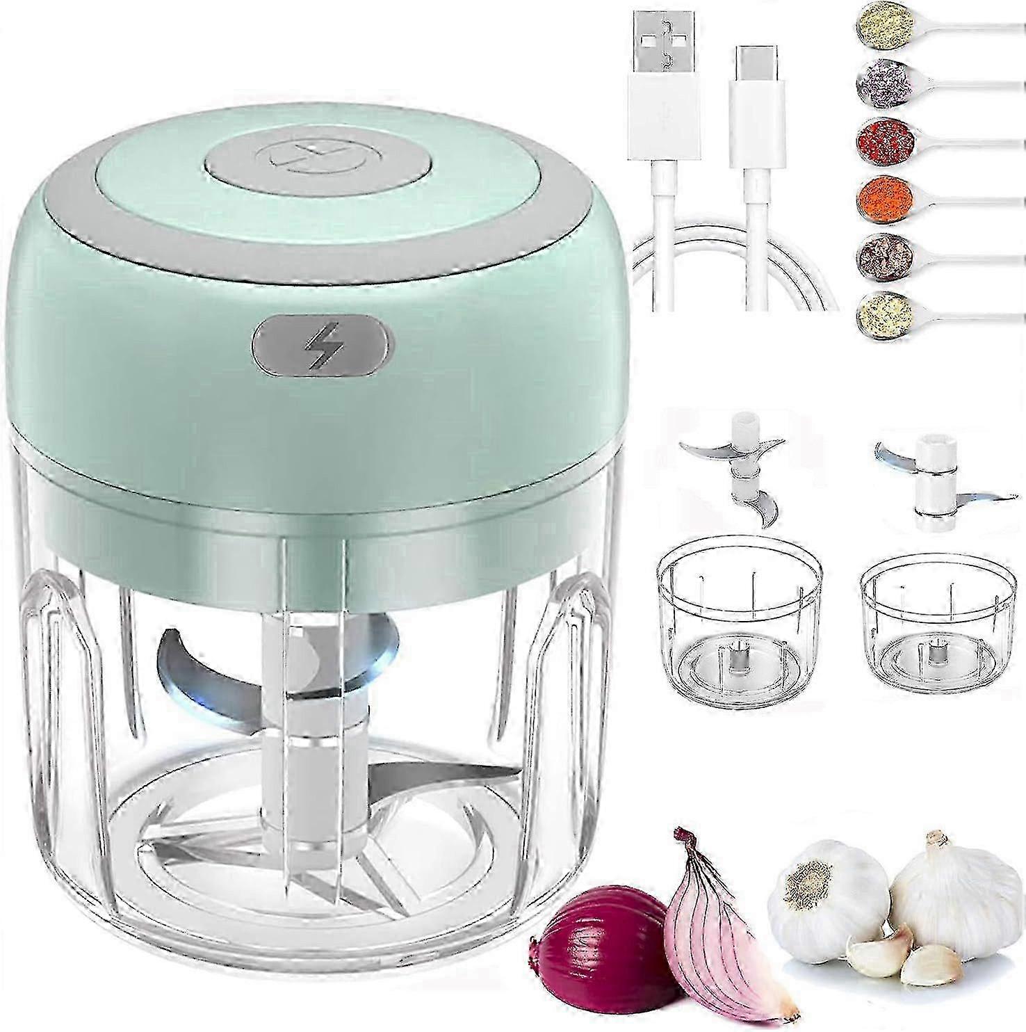 Electric Food Chopper 250ML+100ML Mini Compact Blender Efficient