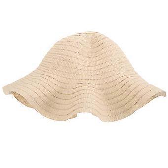 Beige strohoed met brede rand voor dames, lichtgewicht ontwerp