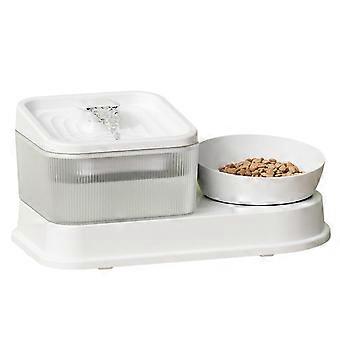 Multifunktionaler, automatischer Trinkbrunnen und Futternapf für Katzen mit 4-stufiger Filterung, neigbar, erhöht und kompatibel mit Hunden und Katzen.