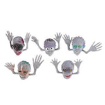 Funny Halloween Ghost Head Zombie Finger Doll for Kids Playing 5Pcs Set