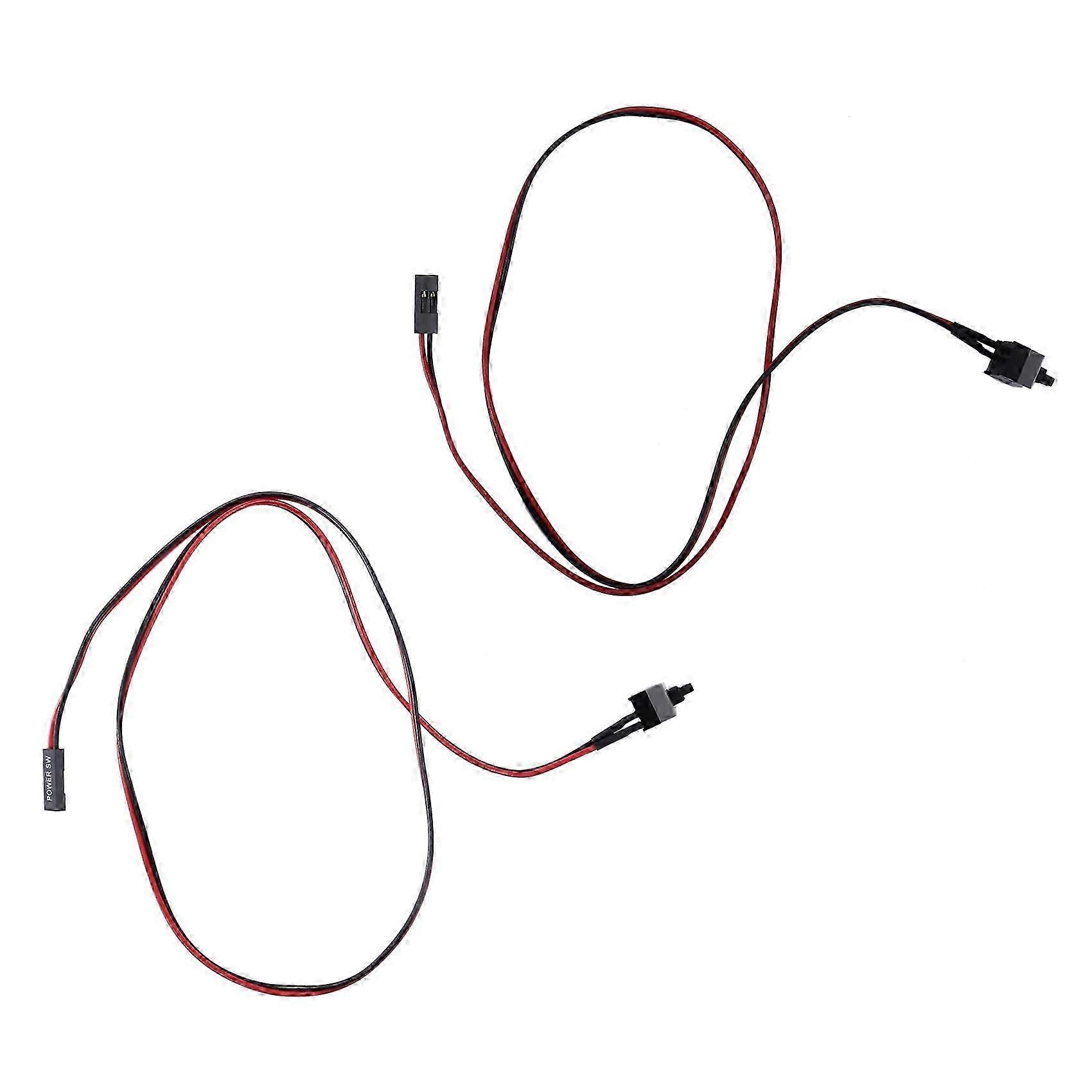 45cm 2 Pin SW PC Power Cable 2 Pack ATX Computer Switch Wire with On/Off Button