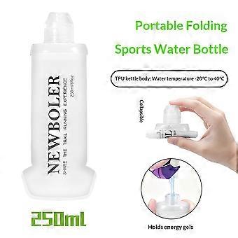NEWBOLER BIKF-BOT220 250ml TPU Collapsible Sports Water Bottle with Wide Mouth for Energy Gel Outdoor Running Hiking (BPA Free, No