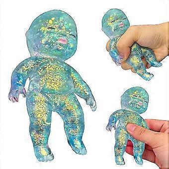 Glitter Squishy Baby Doll Fidget Toy, Soft Jumbo Stress Relief Squeeze Toy for Anxiety.C3