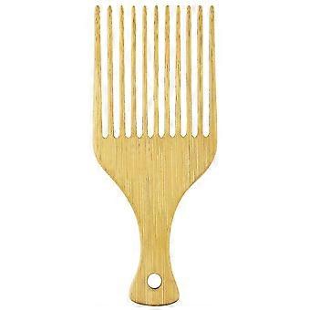 Peigne afro en bambou naturel pour cheveux bouclés et frisés