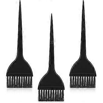 Conjunto de 3 pincéis para tintura de cabelo, feitos de plástico PP, 20 x 6 cm, pretos, para aplicação de tintura de cabelo, adequados para tingimento de cabelo caseiro e em salão.