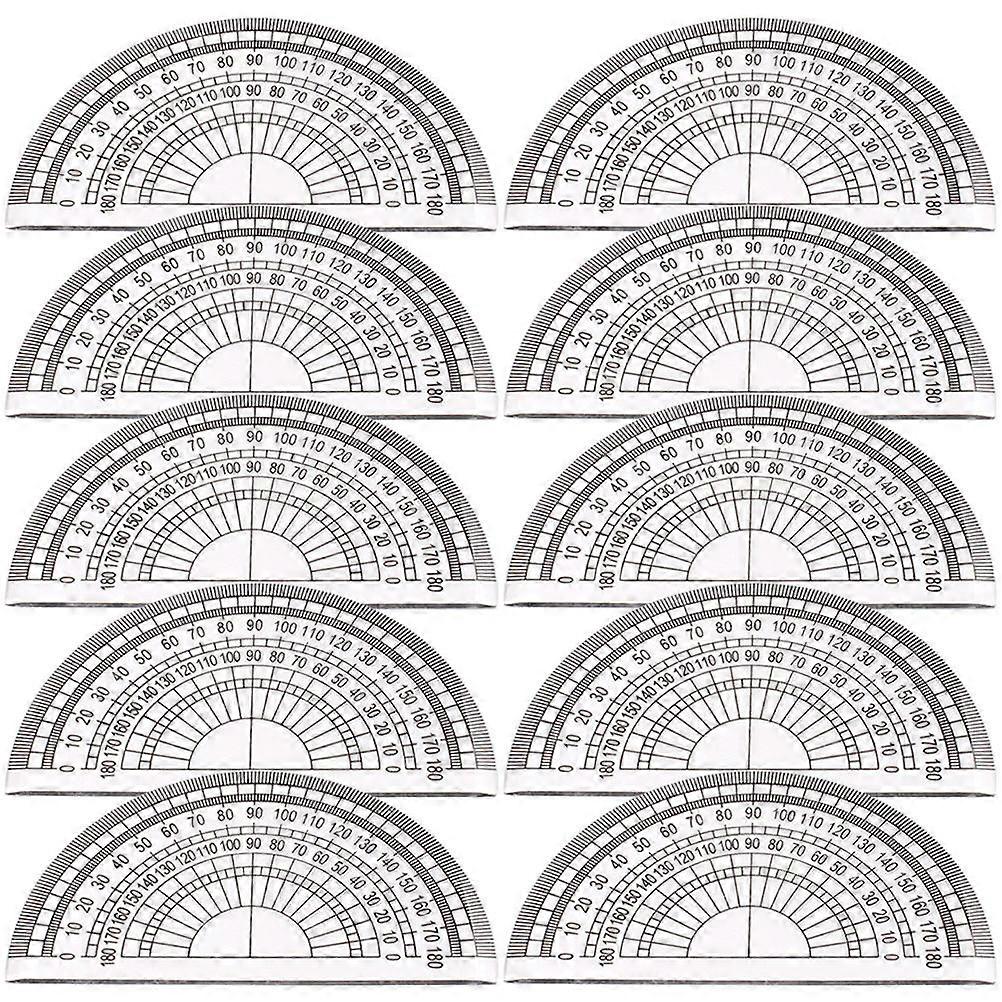 Math Protractor Plastic Protractor for Measuring 10Pcs Transparent Angle Measuring Tools