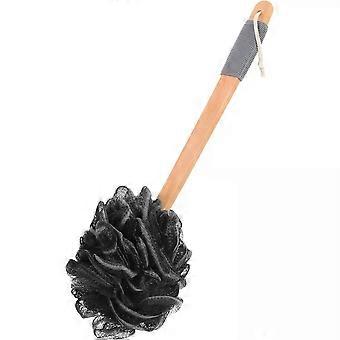 Duschloofah mit langem Griff, PE-Holz-Körper-Reinigungbürste.