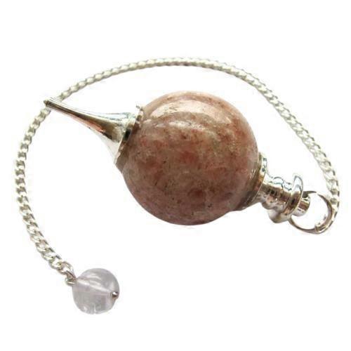 Sunstone Ball Shaped Healing Stone Dowser Pendulum