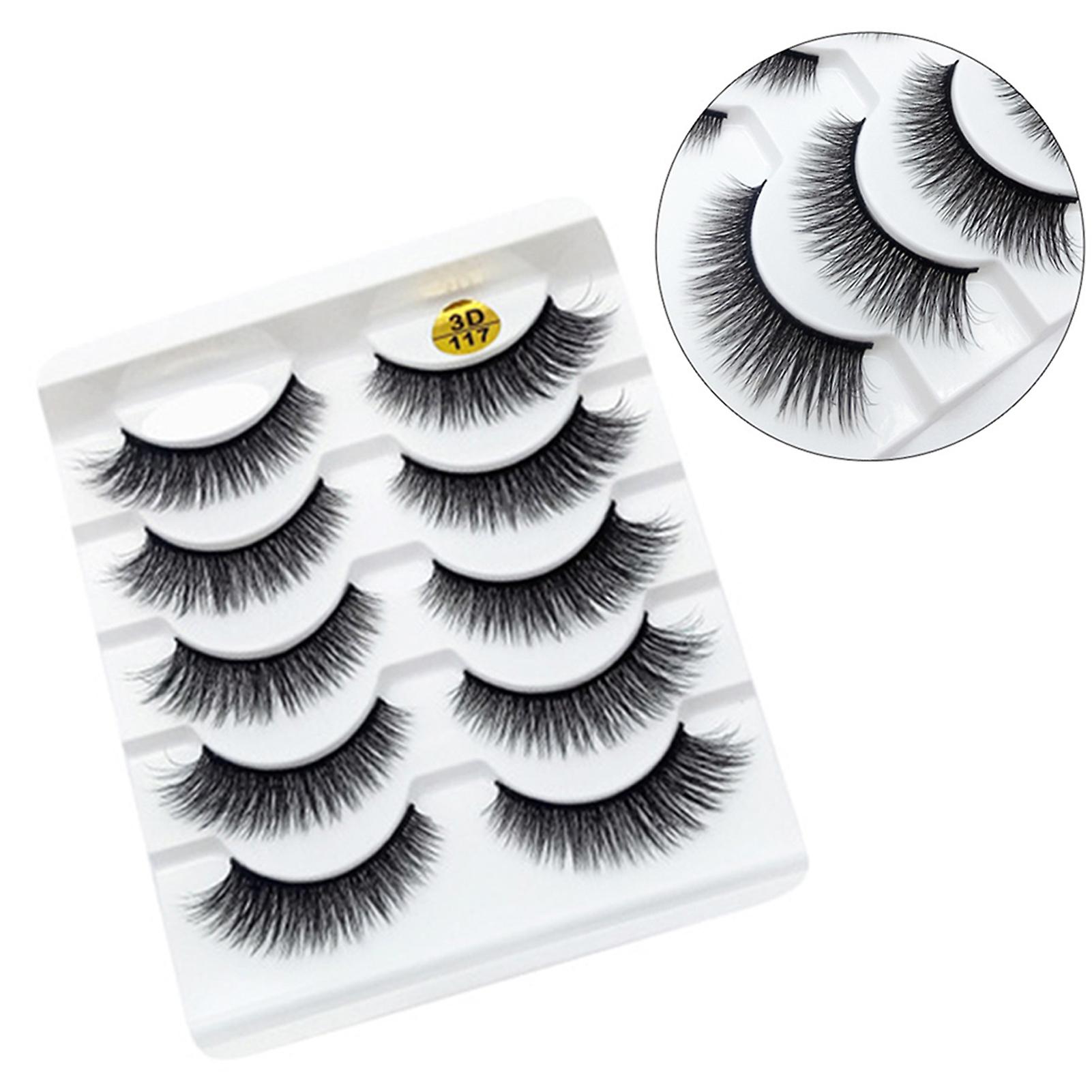 5pairs False Eyelash Natural Soft Wispy Eyelashes Soft Wispy Eyelashes