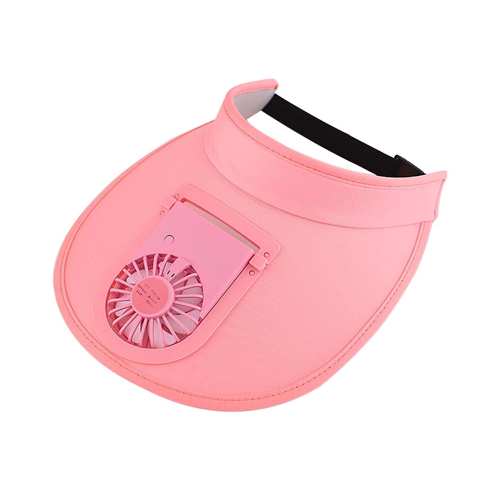 USB Rechargeable Fan Hat Pink