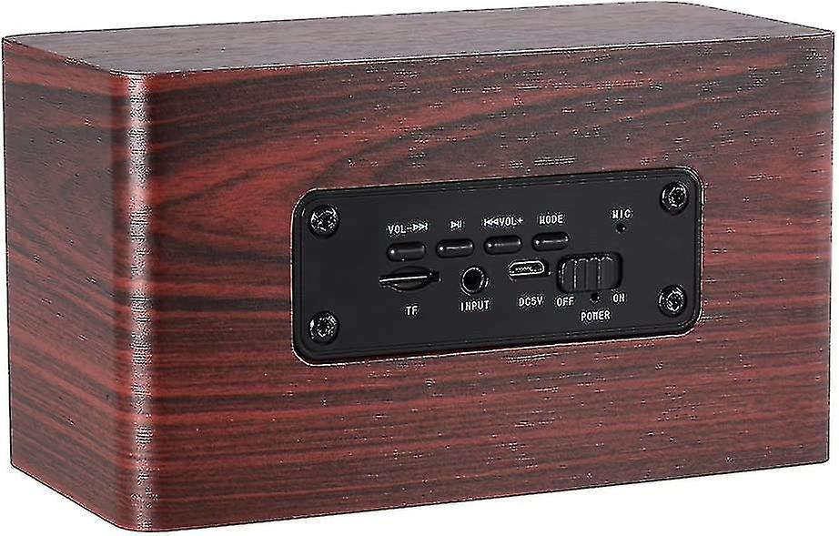 Ahşap Bluetooth Hoparlör, W5 Kırmızı Ahşap Tahıl Bluetooth Hoparlör Bluetooth 4.2 10w Çift Hoparlörler