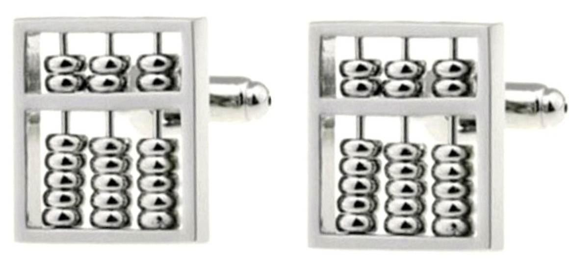 Bassin and Brown Abacus Cufflinks - Silver