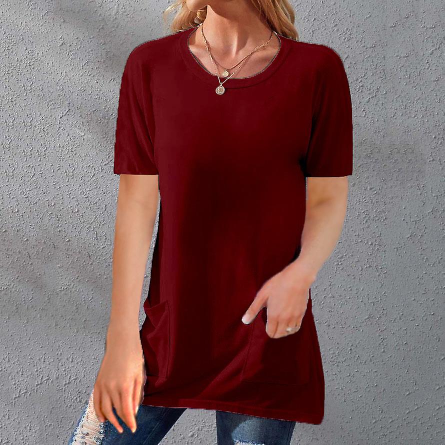 Women's T Shirt Tee  Plain Short Sleeve Daily Weekend Basic Round Neck Regular