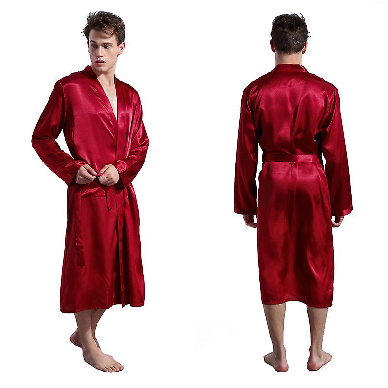 Herren Satin Morgenmantel Pyjama