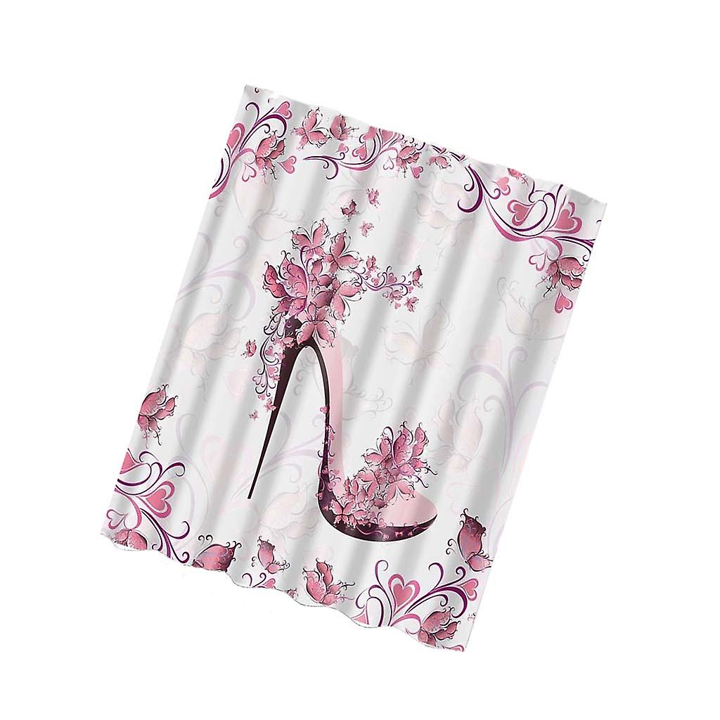 Waterproof Polyester Bathroom Shower Curtain Panel Decor w/ Hook High-heel