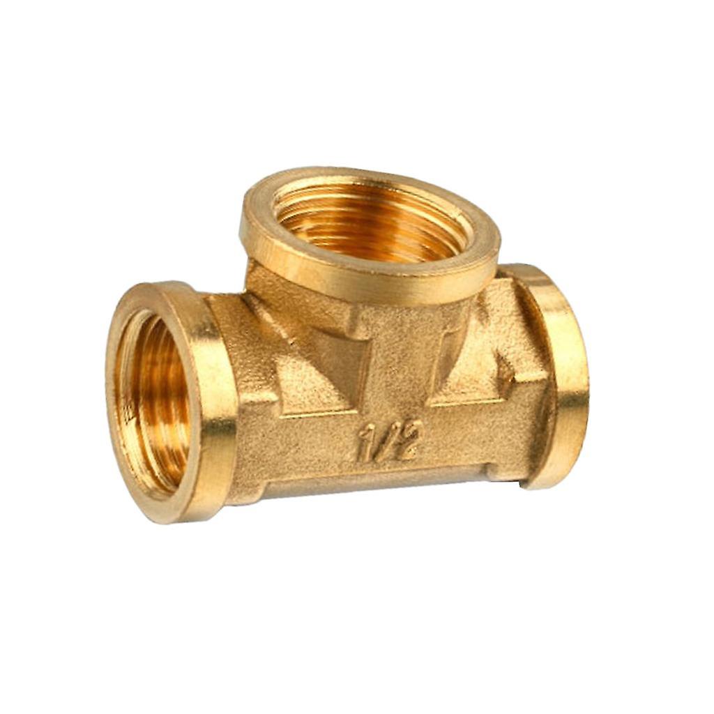 1/2" Brass Female 3 Way Tee T-Fittings Pipe Connector T-Junction Thickened