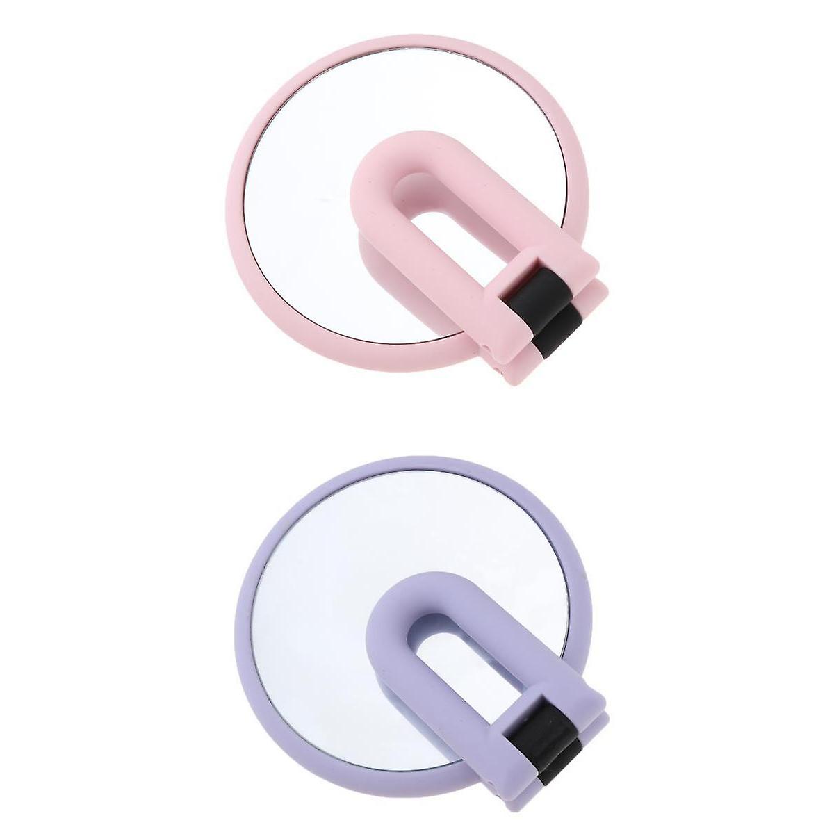 Portable Double Sided Round Handheld Magnifying Makeup Mirror 15X Magnify 2x