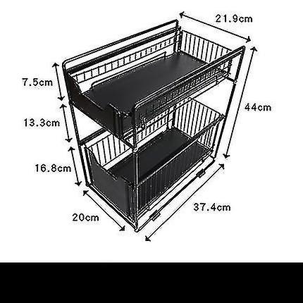 Under The Kitchen Sink Storage Rack Drawer Type Can Be Pushed And Pulled Under The Cabinet Telescopic Double Shelf
