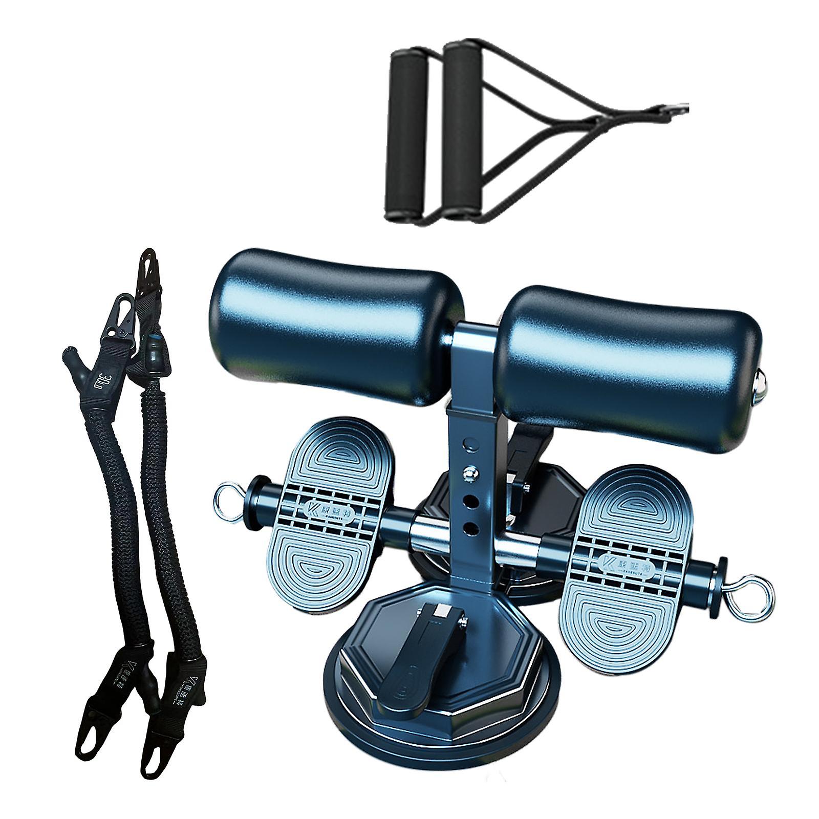 Sit up Bar with 2 Strong Suction Cups Adjustable Assistant Device Situp Aid Black with Rope