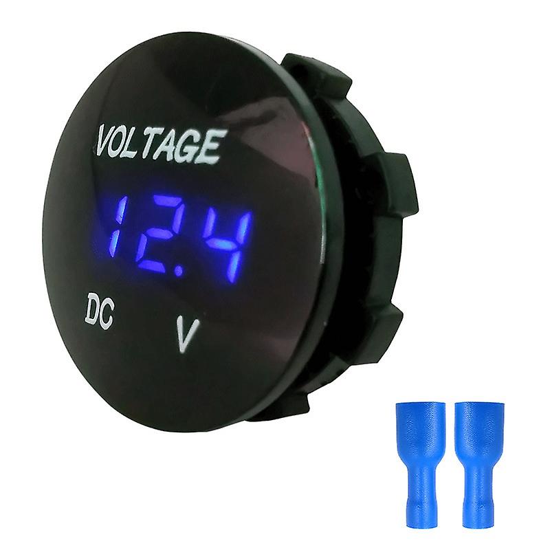 Aleekit Digital Voltmeter Round Waterproof Led Panel Mini Digital Volt Voltage Meter Tester Monitor Display Voltmeter Dc 5-48v