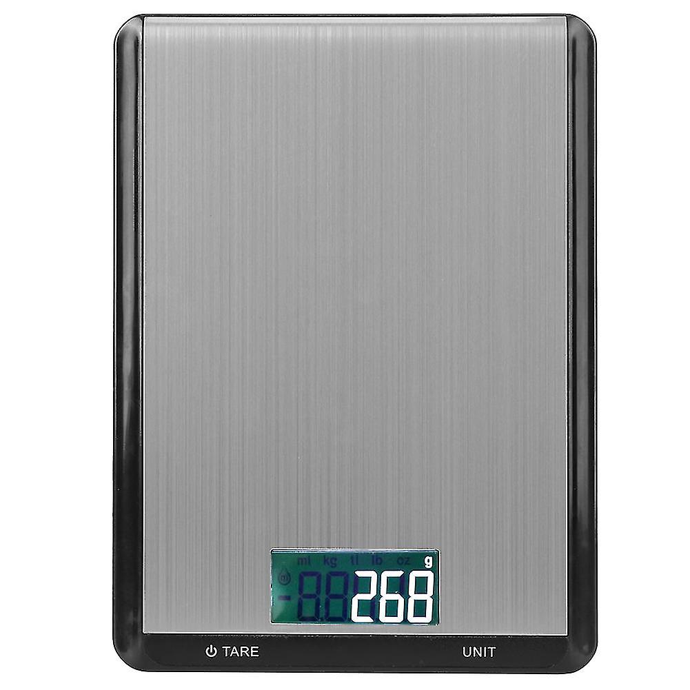 Digital Kitchen Scale Stainless Steel Electronic Weighing Scale Baking Portable 10kg Capacity 1g Precision LCD Display Lightweight for Home Cookin