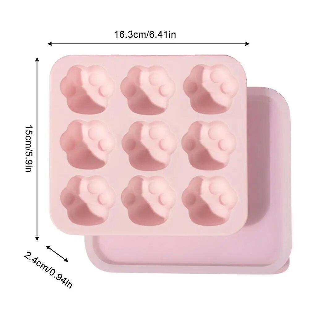 Paw Print Molds Silicone 9-cavity Easy Release Ice Cube Mold Silicone Mould For Diy Chocolate Candy Jelly Ice Cube Dog Treats