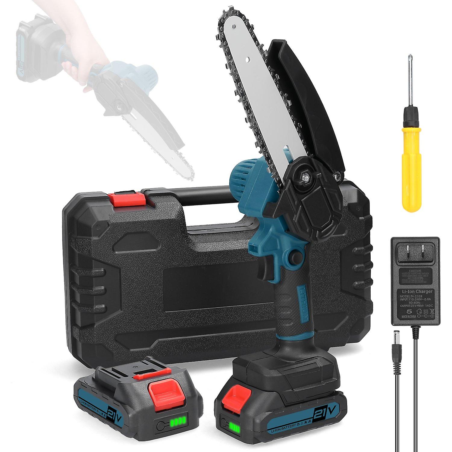 21V 6inch Portable Electric Pruning Saws Small Wood Splitting Chainsaw Brush Motor One-handed Woodwo