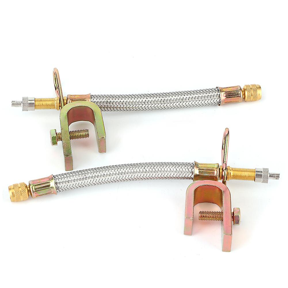 2 Pack Universal Braided Stainless Steel Tire Valve Extensions 150mm