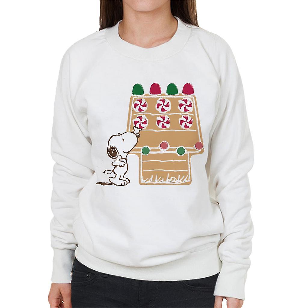 Peanuts Snoopy Reaching For Candy Cane Women's Sweatshirt