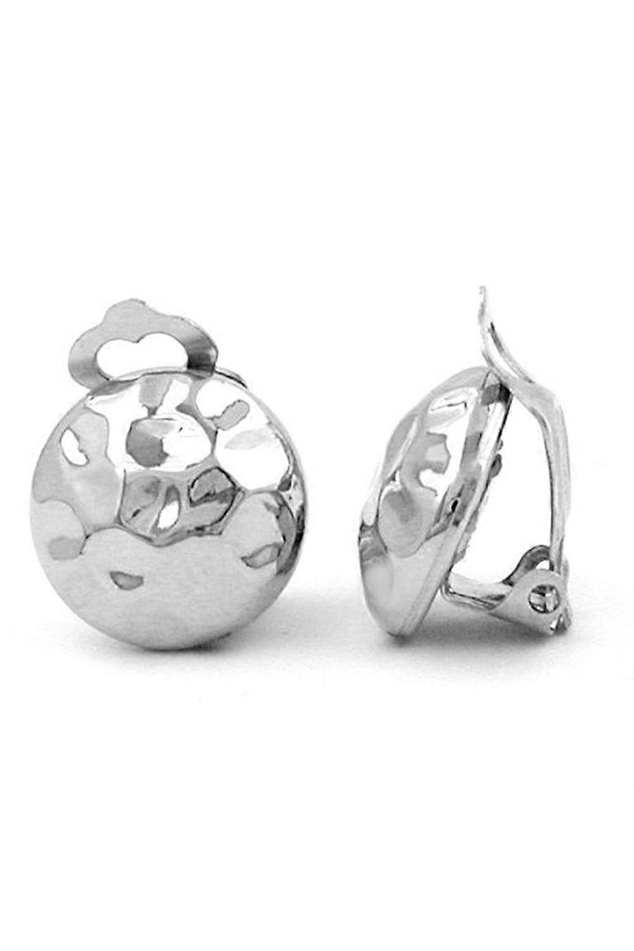 Clip-on Earring Hammered Silver Colored - Gl02694