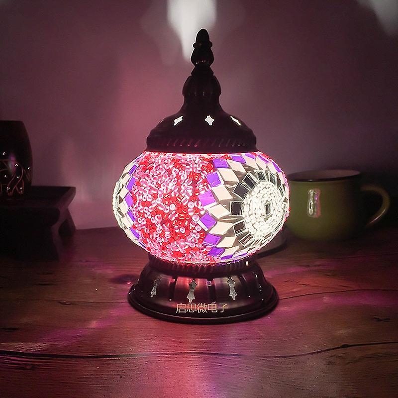 Boho Déco Lampe de Chevet Table de Nuit Mosaïque Verre Lampe