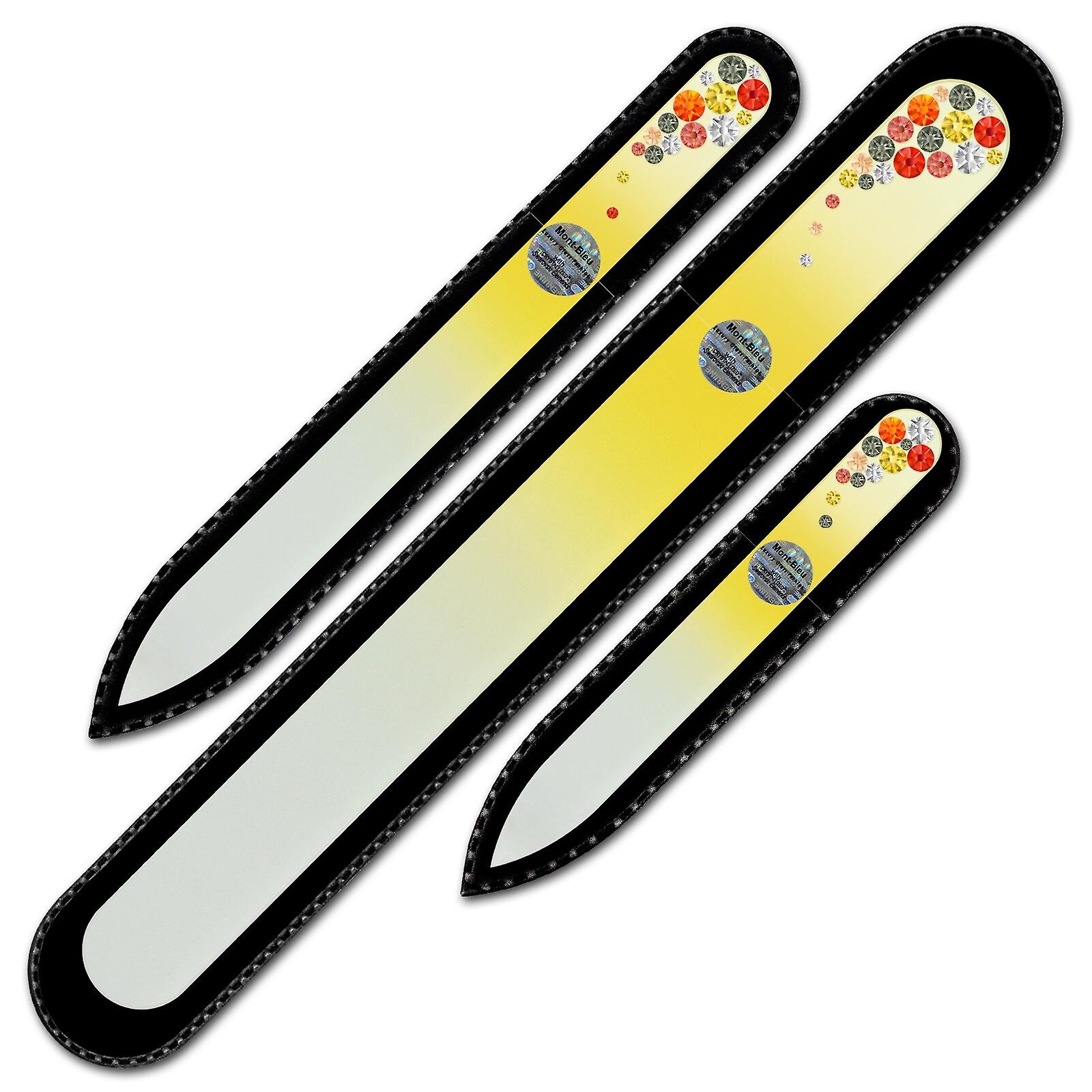 Set of 3 Czech Glass Nail Files with crystals BC-BMS - Fireopal