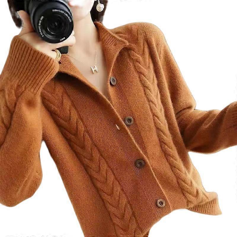 Winter Modischer Pullover Warmer Knopf Strickjacke Langarm Loose