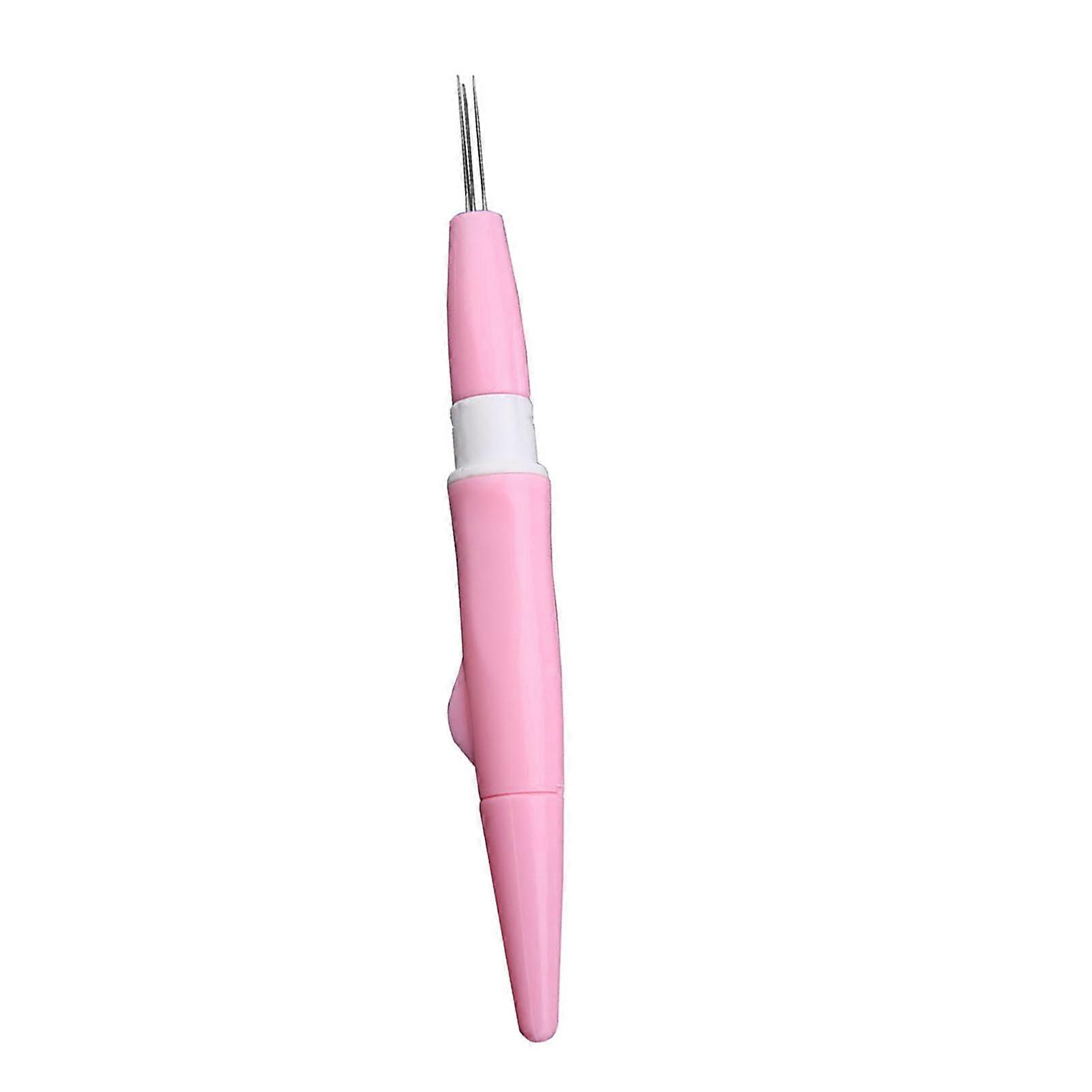 Embroidery Felting Needle Punch Pen With 3 Fine Needles Set Tool For Diy Craft (blue)