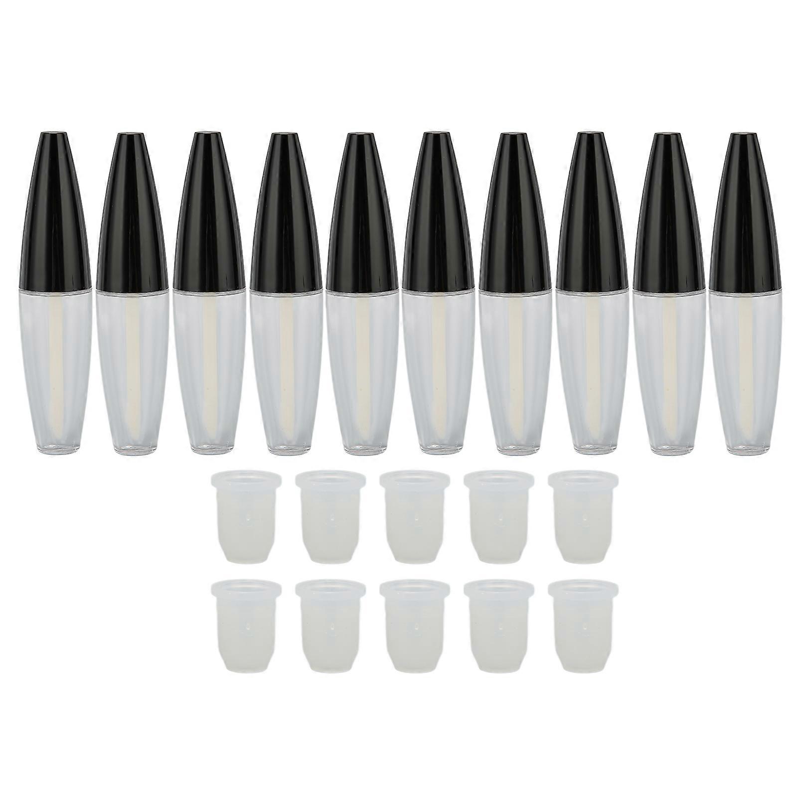 10pcs Lipgloss Tubes 12ml Transparent Exquisite Stable Glossy Nonslip Portable Lip Gloss Containers For Home Travel