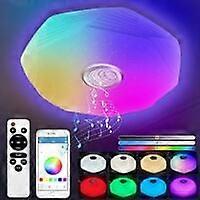 48W Dimmable Led Ceiling Light with Bluetooth Speaker, 40cm Bluetooth RGB Ceiling Light with Remote Control and App Control, LED Music Ceiling Light f